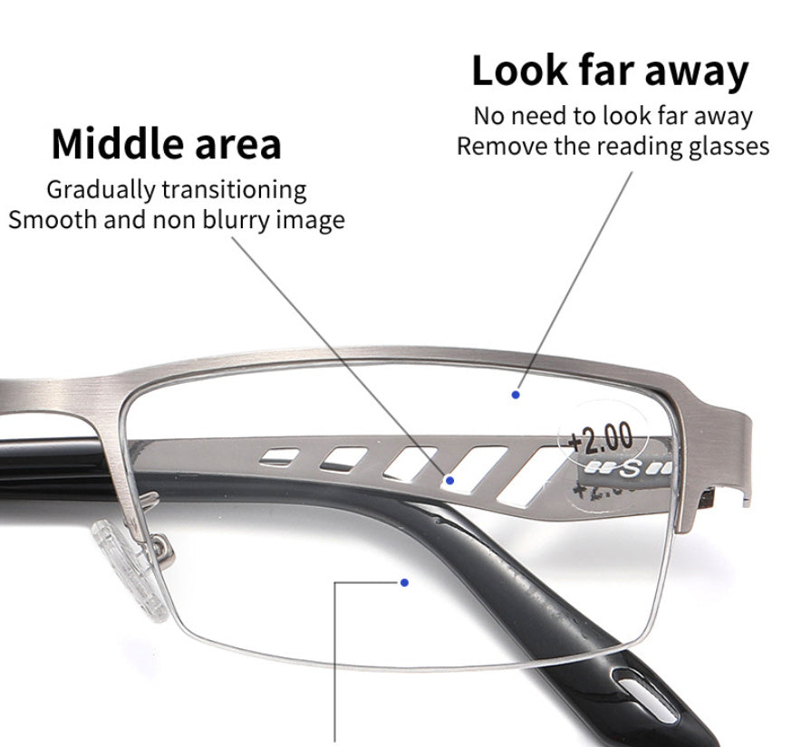 Fashion Color Changing Multi-focus Presbyopic Glasses